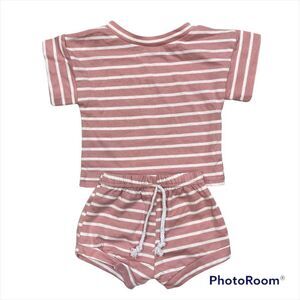 Little One Shop Girls Two Piece Shorts and T-Shirt Matching Set 0-3 Months‎